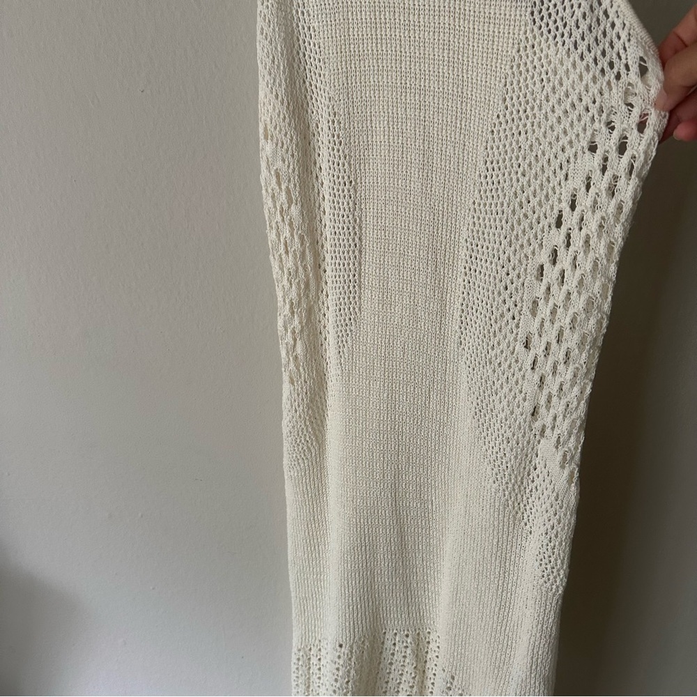 H&M Boho Chic Beach Crochet Knit Midi Maxi Dress in Off white S - Picture 6 of 13